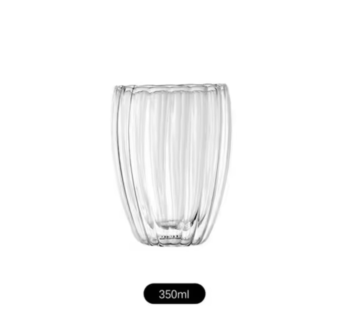 350ml Ripple Glass Coffee Mug, Double Wall Tea Milk Cup, Heat Resistant Juice Mug 350ml Ripple Glass Coffee Mug, Double Wall Tea Milk Cup, Heat Resistant Juice Mug